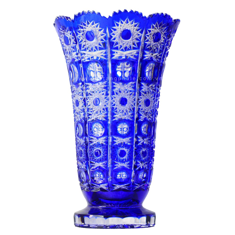 Bình hoa pha lê màu Paula Blue VCC-032-M-76F46