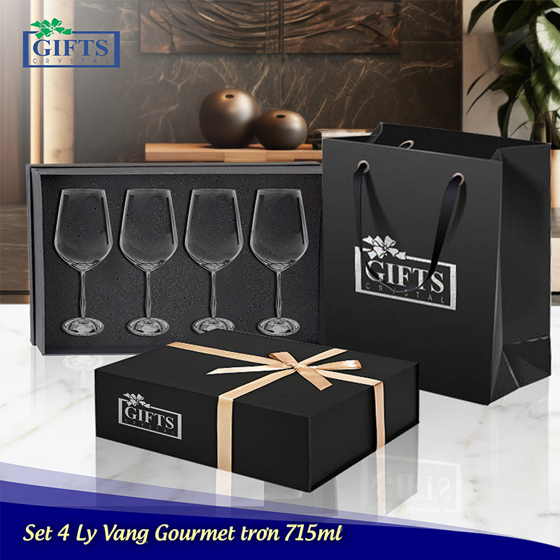 Set 4 Ly Vang Gourmet 715ml | Crystal Bohemia