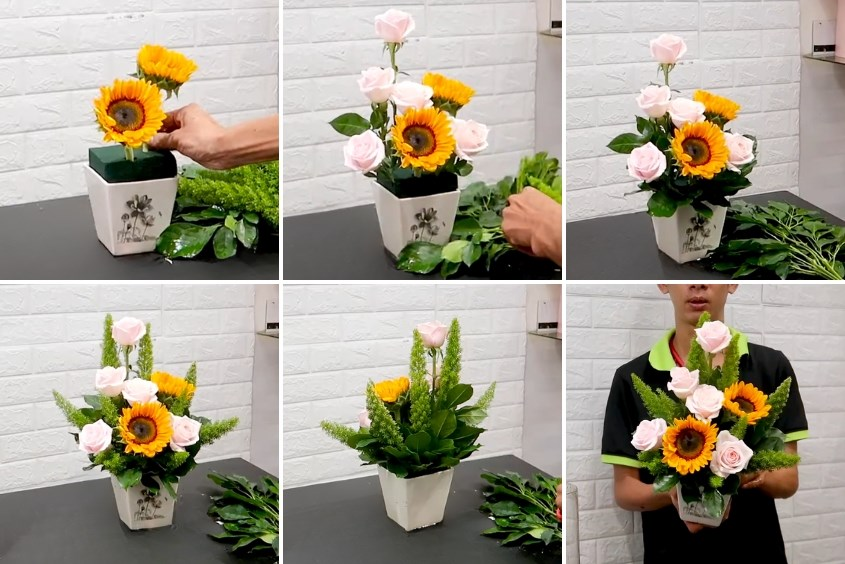 Bình hướng dương điểm sáng