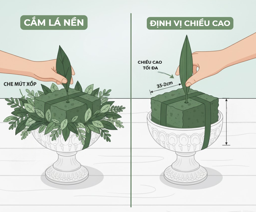 tạo khung cắm hoa - hoa để bàn 